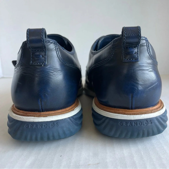 Cole Haan Mens Grand Evolution Monk Strap Oxford Deep Blue Leather Size 11 - Picture 3 of 15
